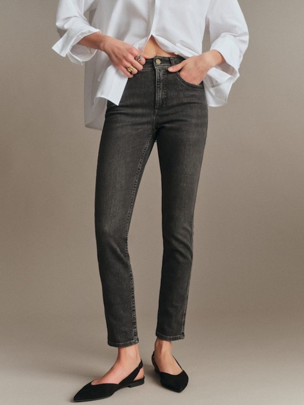 NWT Sezane Slim Parfait Tall in Middle Grey